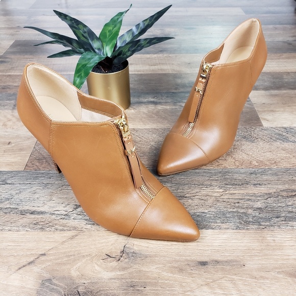 Michael Kors Brown Leather High Heel Ankle Boots - Picture 3 of 8